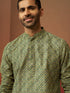 Men's Green Digital Print Kurta with Pyjama
